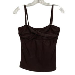 Sunsets Swim Top Womens Sz M Brown Twist Front Stretch Adjustable Strap‎ Tankini